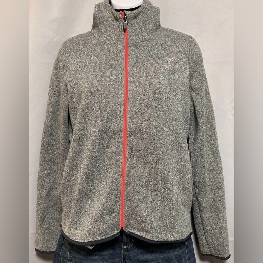 OLD NAVY ACTIVE Gray Zip Front Fleece LS Jacket Size XXL juniors